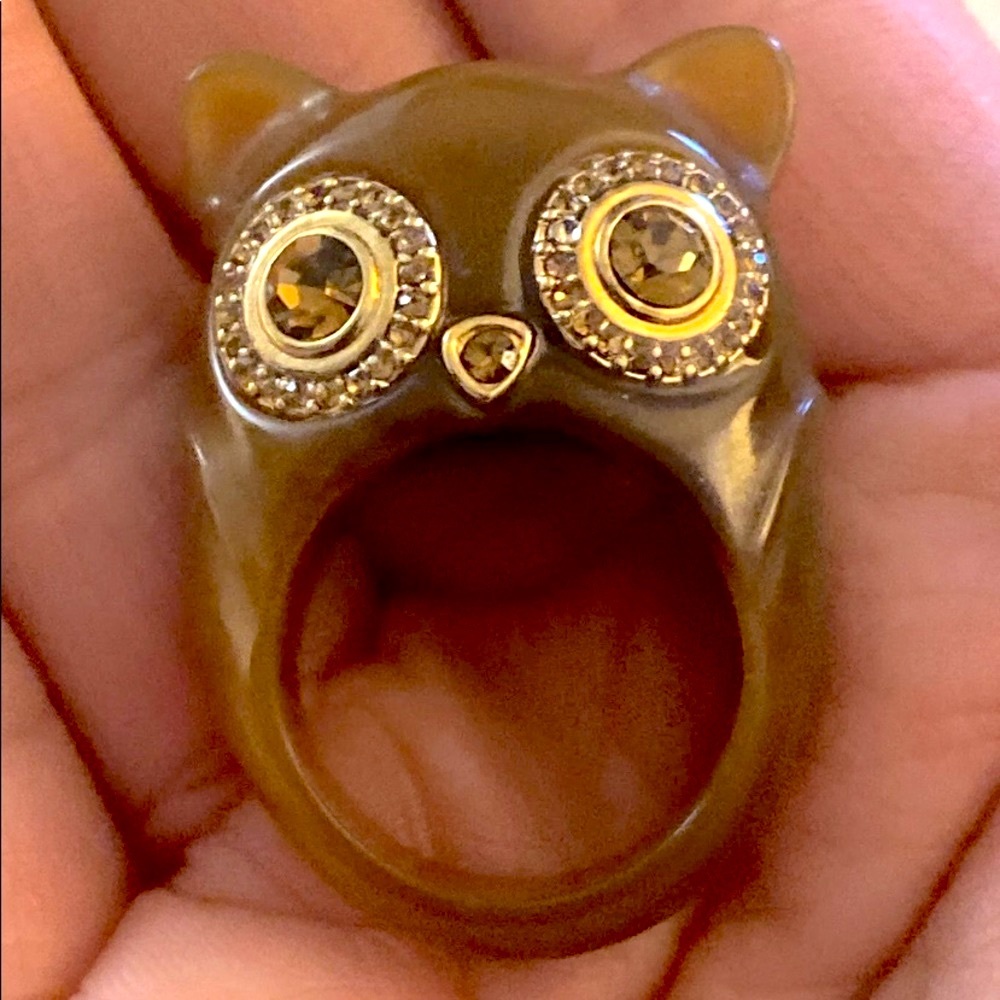 [Marc by Marc Jacobs] Resin, Brass, and Swarovski Crystal Owl Ring